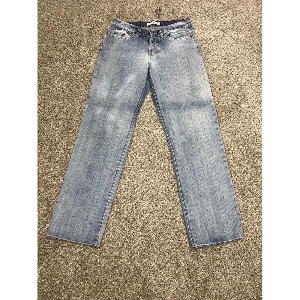 Tommy Hilfiger Vintage Boyfriend Jeans Button Fly Light Wash Blue Size 8